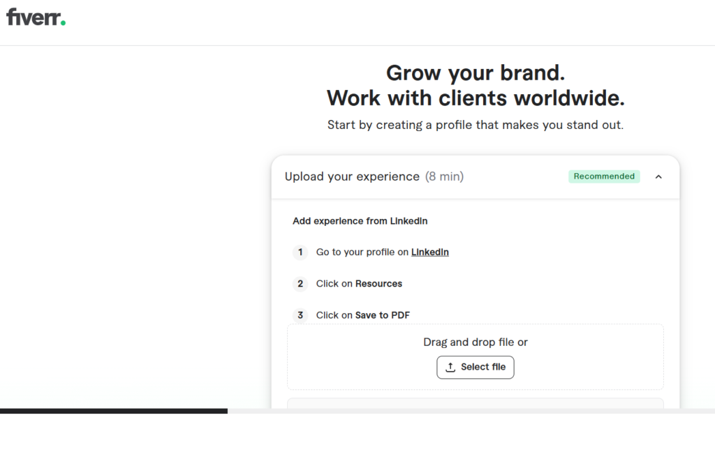 Creating professional Fiverr gig example with high quality images and description